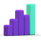 3D bar graph with purple and teal bars